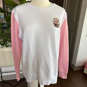 White & Pink pusheen Sweatshirt